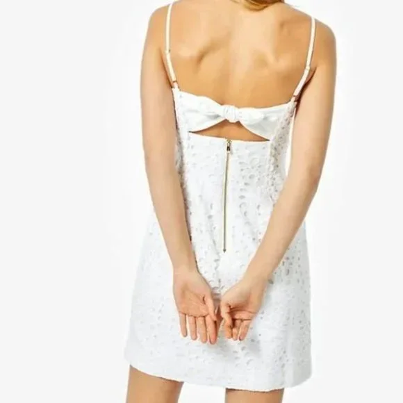 Lilly Pulitzer Shelli Dress Resort White Large Petal Eyelet